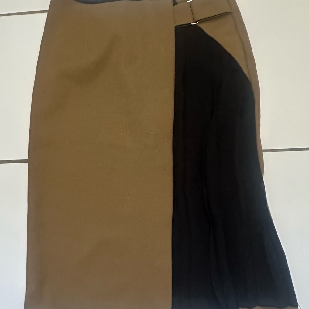 Zara Tan Asymmetrical Pencil Skirt for Work
